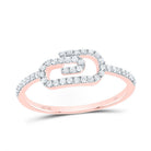 10K Rose Gold Diamond Fashion Paper Clip Ring 1/5 Cttw - Splendid Jewellery