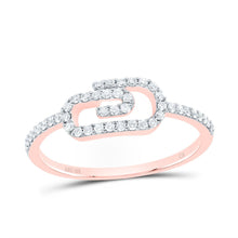 Load image into Gallery viewer, 10K Rose Gold Diamond Fashion Paper Clip Ring 1/5 Cttw - Splendid Jewellery