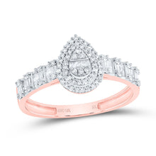 Load image into Gallery viewer, 10K Rose Gold Diamond Fashion Pear Women's Ring 1/2 Cttw - Splendid Jewellery