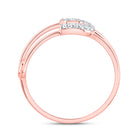 10K Rose Gold Diamond Fashion Safety Pin Ring 1/8 Cttw - Splendid Jewellery