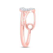 Load image into Gallery viewer, 10K Rose Gold Diamond Fashion Safety Pin Ring 1/8 Cttw - Splendid Jewellery