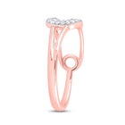 10K Rose Gold Diamond Fashion Safety Pin Ring 1/8 Cttw - Splendid Jewellery