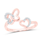 10K Rose Gold Diamond Gift Butterfly Heart Ring 1/10 Cttw - Splendid Jewellery