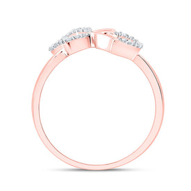 10K Rose Gold Diamond Gift Butterfly Heart Ring 1/10 Cttw - Splendid Jewellery