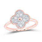 10K Rose Gold Diamond Gift Clover Ring 1/3 Cttw - Splendid Jewellery