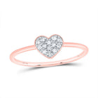 10K Rose Gold Diamond Gift Heart Ring 1/12 Cttw - Splendid Jewellery