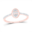 10K Rose Gold Diamond Gift Oval Ring 1/6 Cttw - Splendid Jewellery