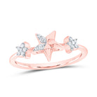 10K Rose Gold Diamond Gift Star Ring 1/10 Cttw - Splendid Jewellery