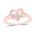 10K Rose Gold Diamond Heart Ring 1/20 Cttw - Splendid Jewellery