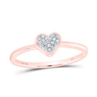 10K Rose Gold Diamond Heart Ring 1/20 Cttw - Splendid Jewellery