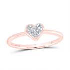 10K Rose Gold Diamond Heart Ring 1/20 Cttw - Splendid Jewellery