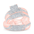 10K Rose Gold Diamond Heart Trio Ring Set 1/2 Cttw - Splendid Jewellery