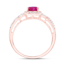 Load image into Gallery viewer, 10K Rose Gold Heart Natural Gemstone Ring 1/4 Cttw - Splendid Jewellery