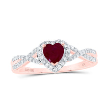 Load image into Gallery viewer, 10K Rose Gold Heart Natural Gemstone Ring 1/4 Cttw - Splendid Jewellery