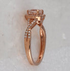10K Rose Gold Heart Natural Morganite Cmor Heart Ring 1/4 Cttw - Splendid Jewellery
