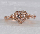 10K Rose Gold Heart Natural Morganite Cmor Heart Ring 1/4 Cttw - Splendid Jewellery