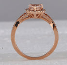 10K Rose Gold Heart Natural Morganite Cmor Heart Ring 1/4 Cttw - Splendid Jewellery