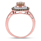 10K Rose Gold Natural Morganite Oval Solitaire Designer Ring 1 1/4 Cttw - Splendid Jewellery