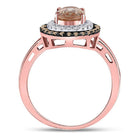 10K Rose Gold Natural Morganite Oval Solitaire Designer Ring 1 1/4 Cttw - Splendid Jewellery