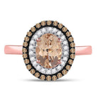 10K Rose Gold Natural Morganite Oval Solitaire Designer Ring 1 1/4 Cttw - Splendid Jewellery