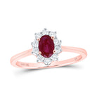 10K Rose Gold Natural Ruby Oval Gemstone Ring 1/4 Cttw - Splendid Jewellery