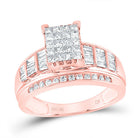 10K Rose Gold Princess Diamond Invisible Ring 1 Cttw - Splendid Jewellery