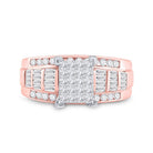 10K Rose Gold Princess Diamond Invisible Ring 1 Cttw - Splendid Jewellery
