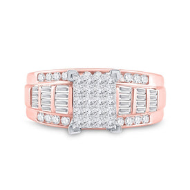 10K Rose Gold Princess Diamond Invisible Ring 1 Cttw - Splendid Jewellery