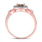 10K Rose Gold Round Brown Diamond Women's Brown Fashion Cluster Ring 1/4 Cttw - Splendid Jewellery
