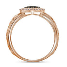 10K Rose Gold Round Brown Diamond Women's Brown Heart Ring 1/4 Cttw - Splendid Jewellery
