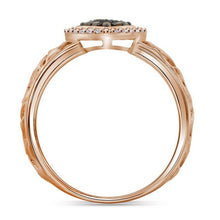 Load image into Gallery viewer, 10K Rose Gold Round Brown Diamond Women's Brown Heart Ring 1/4 Cttw - Splendid Jewellery