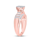 10K Rose Gold Round Diamond Designer Ring 1/2 Cttw - Splendid Jewellery