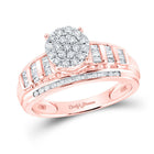 10K Rose Gold Round Diamond Designer Ring 1/2 Cttw - Splendid Jewellery