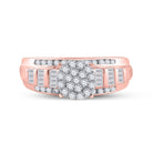 10K Rose Gold Round Diamond Designer Ring 1/2 Cttw - Splendid Jewellery