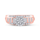 10K Rose Gold Round Diamond Designer Ring 1/2 Cttw - Splendid Jewellery