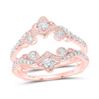 10K Rose Gold Round Diamond Enhancer Ring 1/2 Cttw - Splendid Jewellery