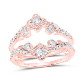 10K Rose Gold Round Diamond Enhancer Ring 1/2 Cttw - Splendid Jewellery
