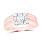 10K Rose Gold Round Diamond Mens Ring 1/2 Cttw - Splendid Jewellery