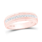 10K Rose Gold Round Diamond Men's Wedding Channel Set Band Ring 1/4 Cttw - Splendid Jewellery