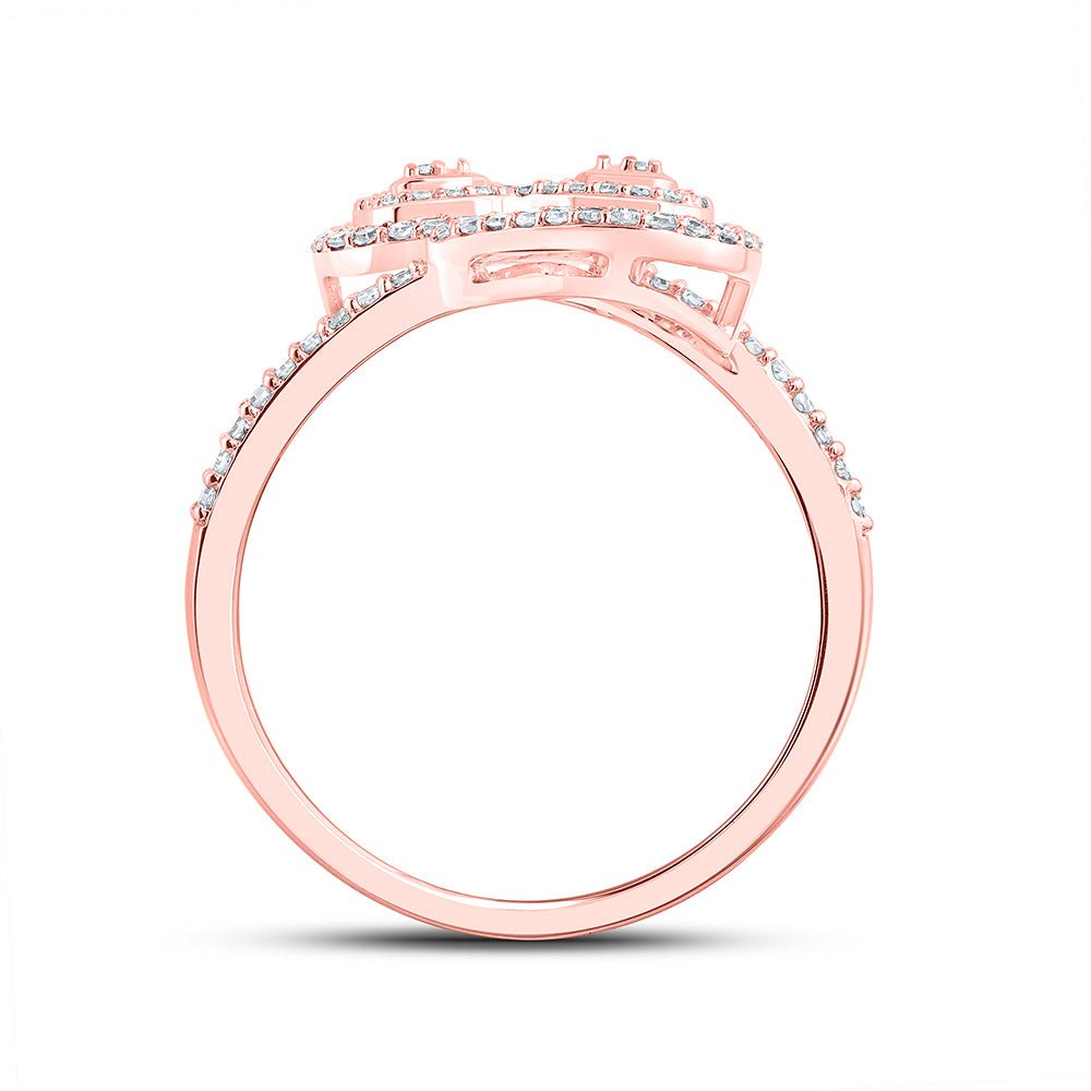10K Rose Gold Round Diamond Ring 3/8 Cttw - Splendid Jewellery
