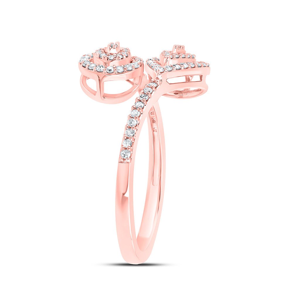 10K Rose Gold Round Diamond Ring 3/8 Cttw - Splendid Jewellery