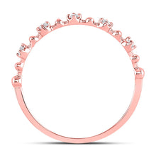 Load image into Gallery viewer, 10K Rose Gold Round Diamond Women's Bead Dot Stackable Ring 1/20 Cttw - Splendid Jewellery