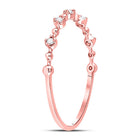 10K Rose Gold Round Diamond Women's Bead Dot Stackable Ring 1/20 Cttw - Splendid Jewellery