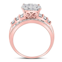 Load image into Gallery viewer, 10K Rose Gold Round Diamond Women's Cluster Bridal Wedding Engagement Ring 1 Cttw - Splendid Jewellery