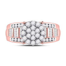 Load image into Gallery viewer, 10K Rose Gold Round Diamond Women's Cluster Bridal Wedding Engagement Ring 1 Cttw - Splendid Jewellery