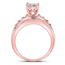 Load image into Gallery viewer, 10K Rose Gold Round Diamond Women's Cluster Bridal Wedding Engagement Ring 1/2 Cttw - Splendid Jewellery