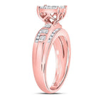 10K Rose Gold Round Diamond Women's Cluster Bridal Wedding Engagement Ring 1/2 Cttw - Splendid Jewellery