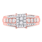 10K Rose Gold Round Diamond Women's Cluster Bridal Wedding Engagement Ring 1/2 Cttw - Splendid Jewellery