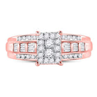 10K Rose Gold Round Diamond Women's Cluster Bridal Wedding Engagement Ring 1/2 Cttw - Splendid Jewellery