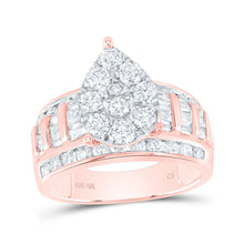 Load image into Gallery viewer, 10K Rose Gold Round Diamond Women's Cluster Bridal Wedding Engagement Ring 2 Cttw - Splendid Jewellery